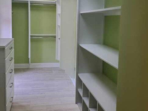 Built-in shelving and entertainment center — living room